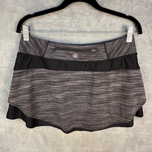 Athleta Skirt Women Medium Black Spacedye Bustle Skort Stretch Activewear Tennis - Picture 4 of 11